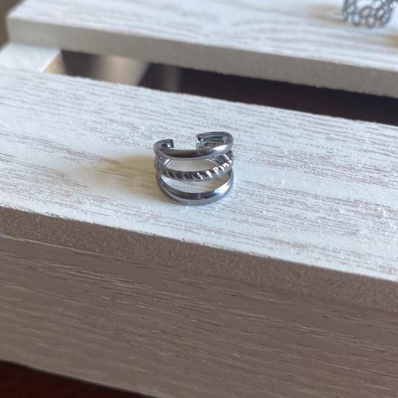 Set of 5 Silver Earring Cuffs - Picture 2 of 6